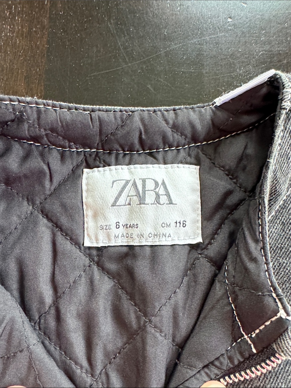 ZARA Kids Charcoal Gray Denim Zip Jacket - Picture 2 of 4